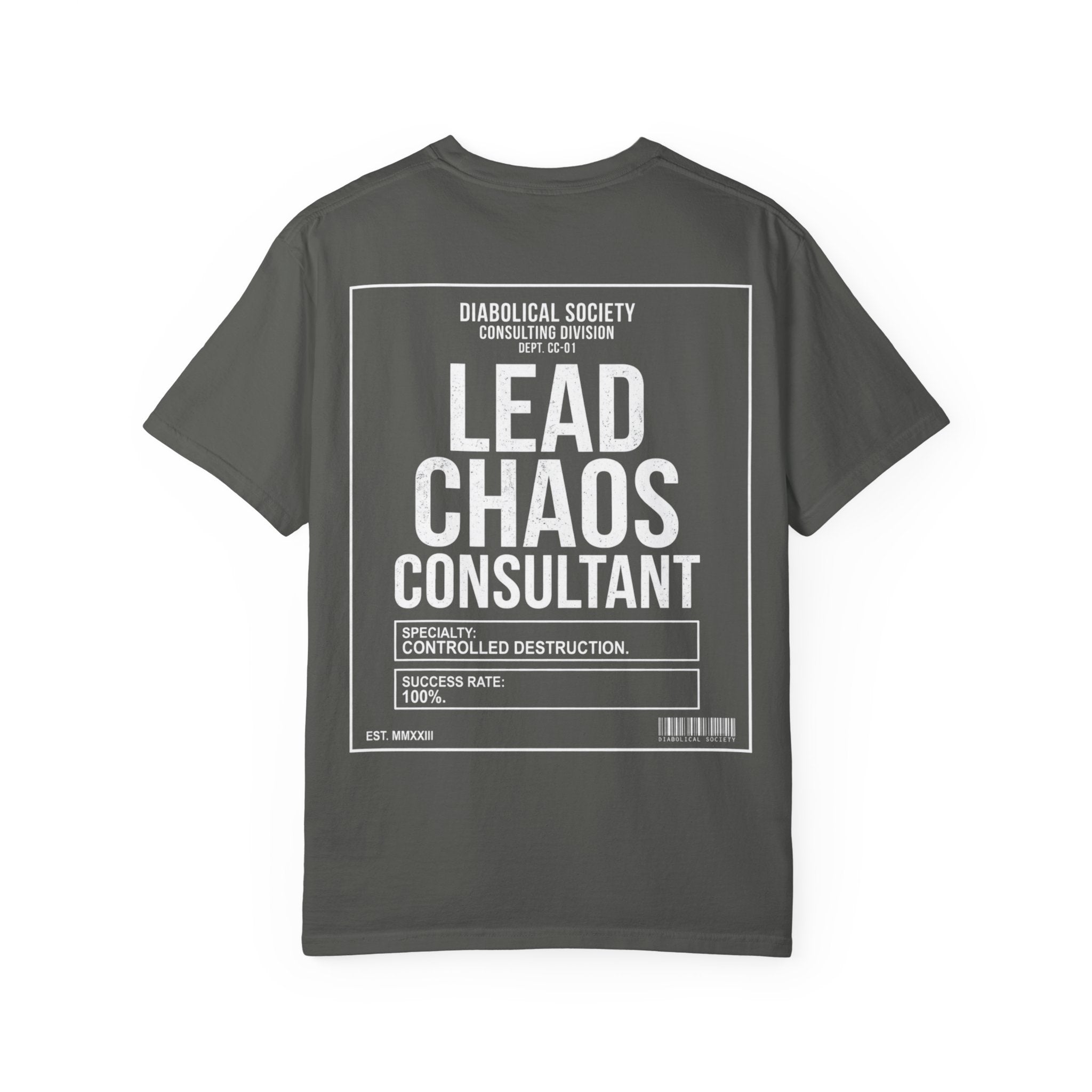Lead Chaos Consultant T-Shirt — "Diabolical Society" Graphic Tee