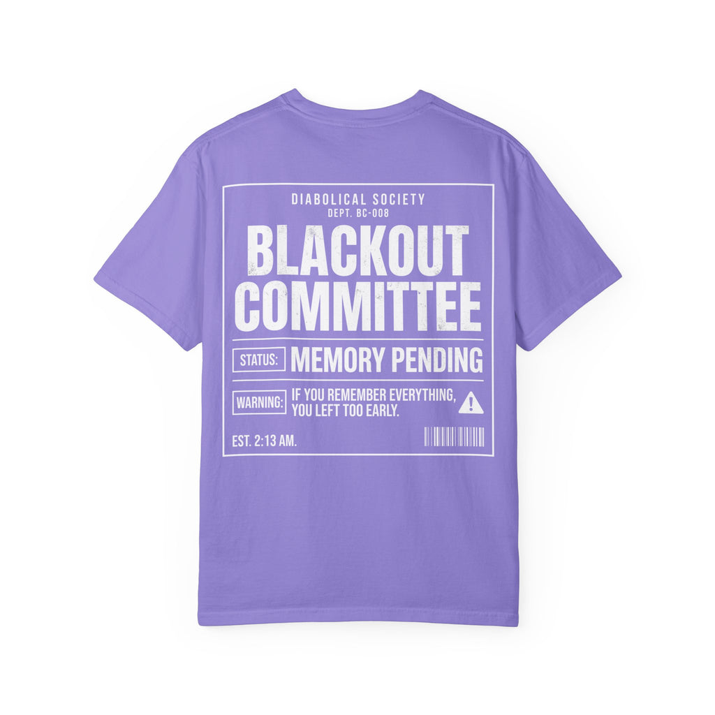 Blackout Committee T-Shirt — 'Diabolical Society' Graphic Tee