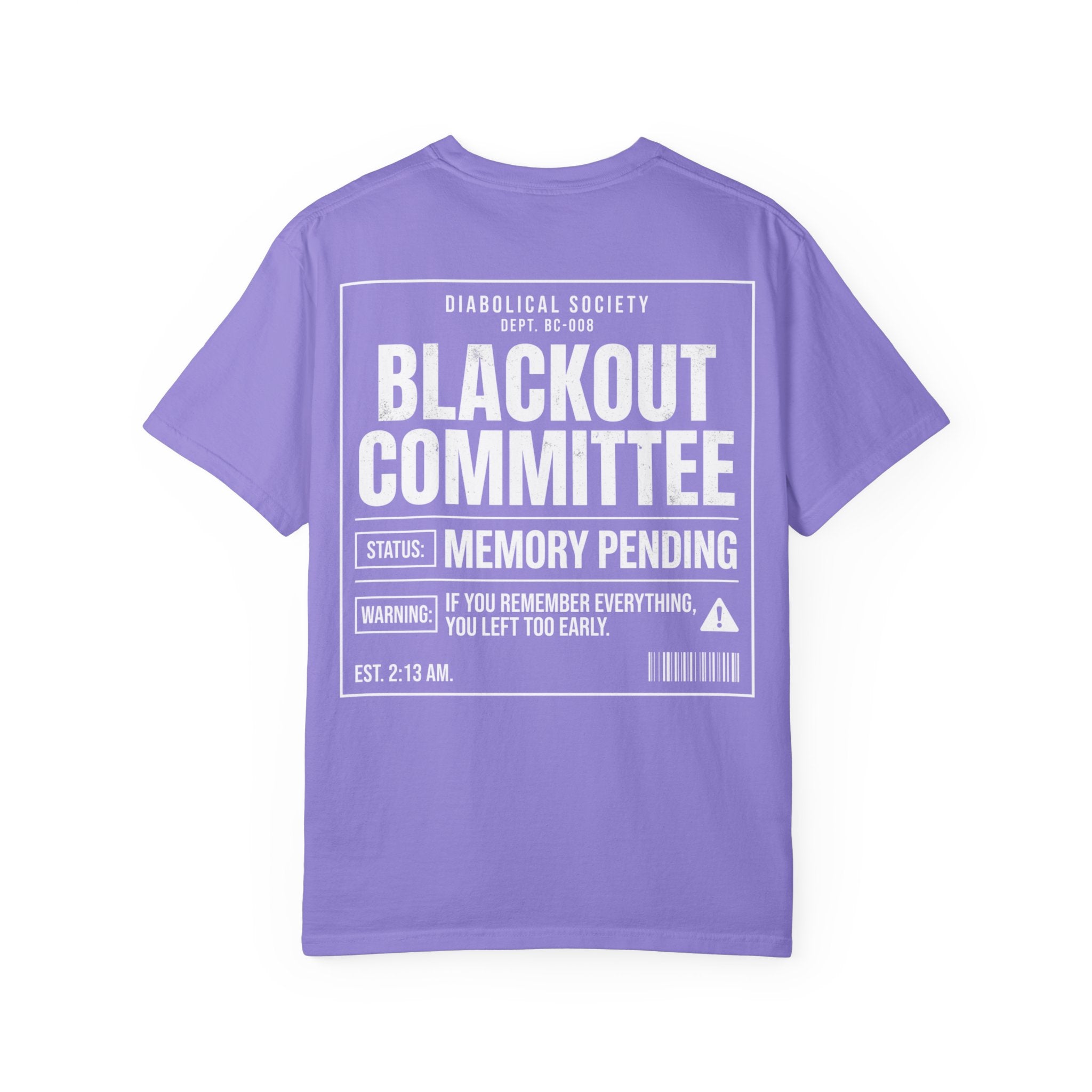 Blackout Committee T-Shirt — 'Diabolical Society' Graphic Tee
