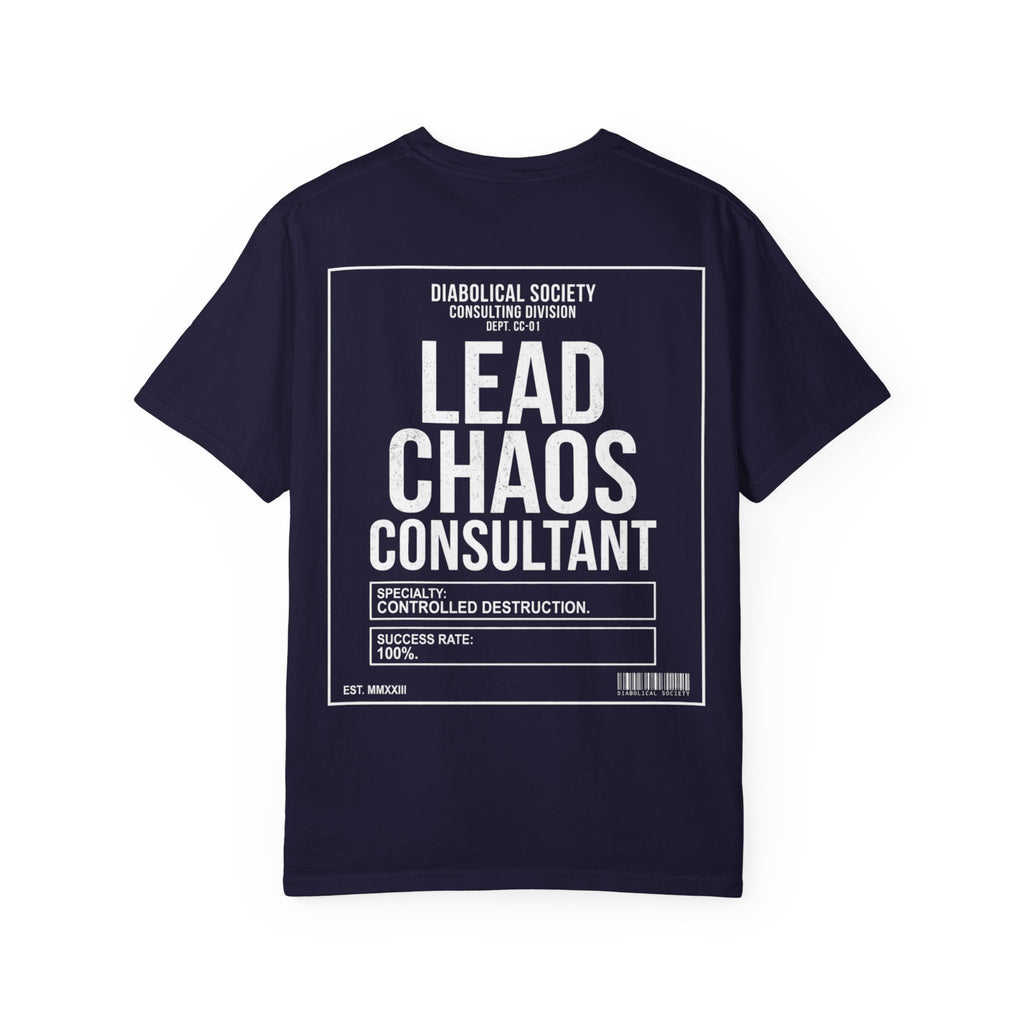 Lead Chaos Consultant T-Shirt — "Diabolical Society" Graphic Tee