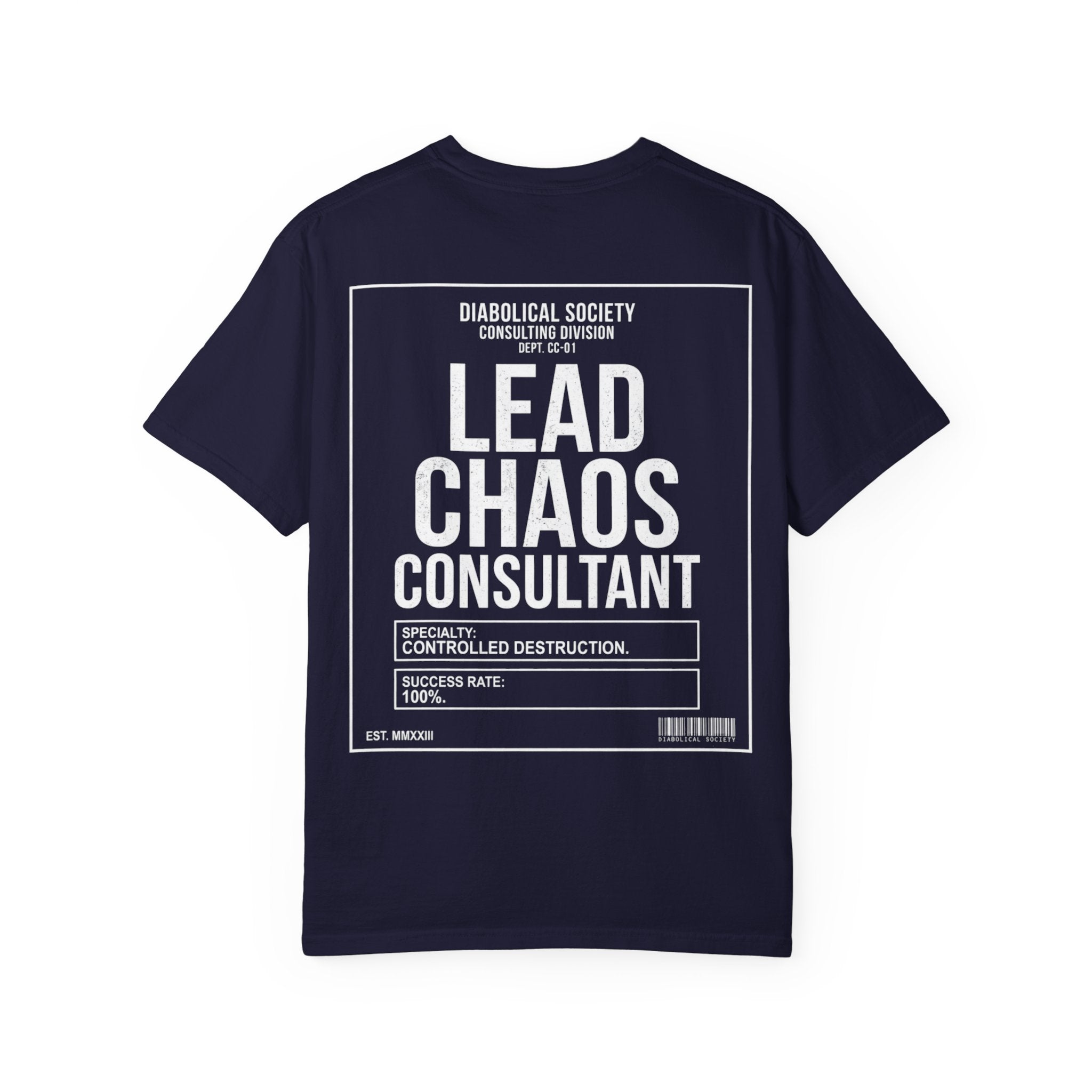 Lead Chaos Consultant T-Shirt — "Diabolical Society" Graphic Tee