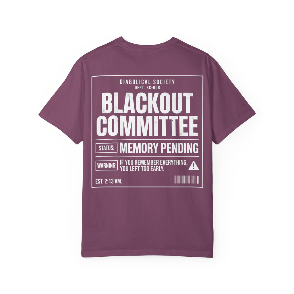 Blackout Committee T-Shirt — 'Diabolical Society' Graphic Tee