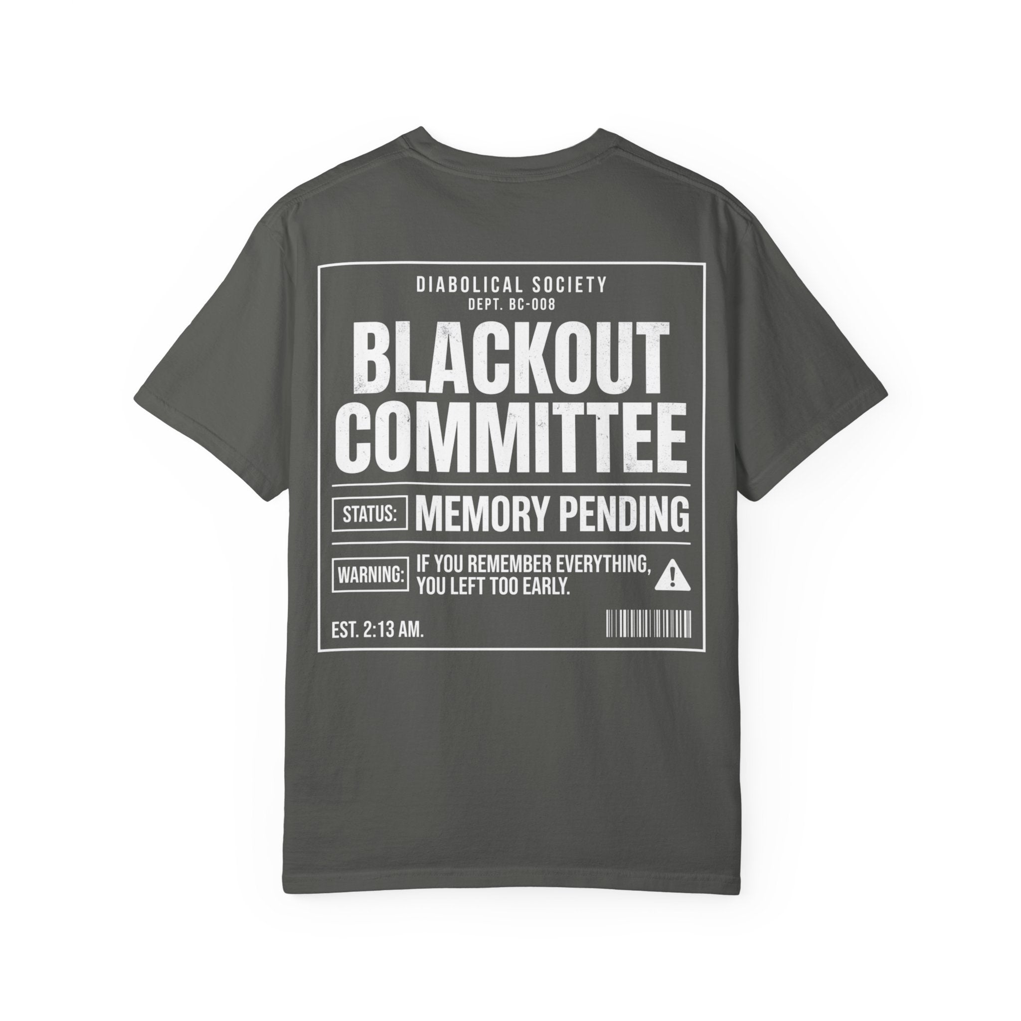 Blackout Committee T-Shirt — 'Diabolical Society' Graphic Tee