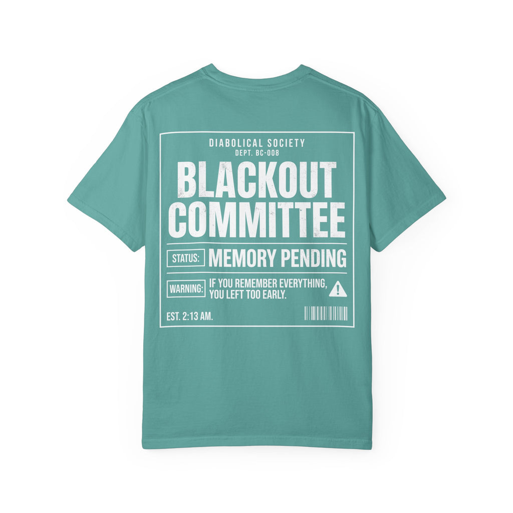 Blackout Committee T-Shirt — 'Diabolical Society' Graphic Tee