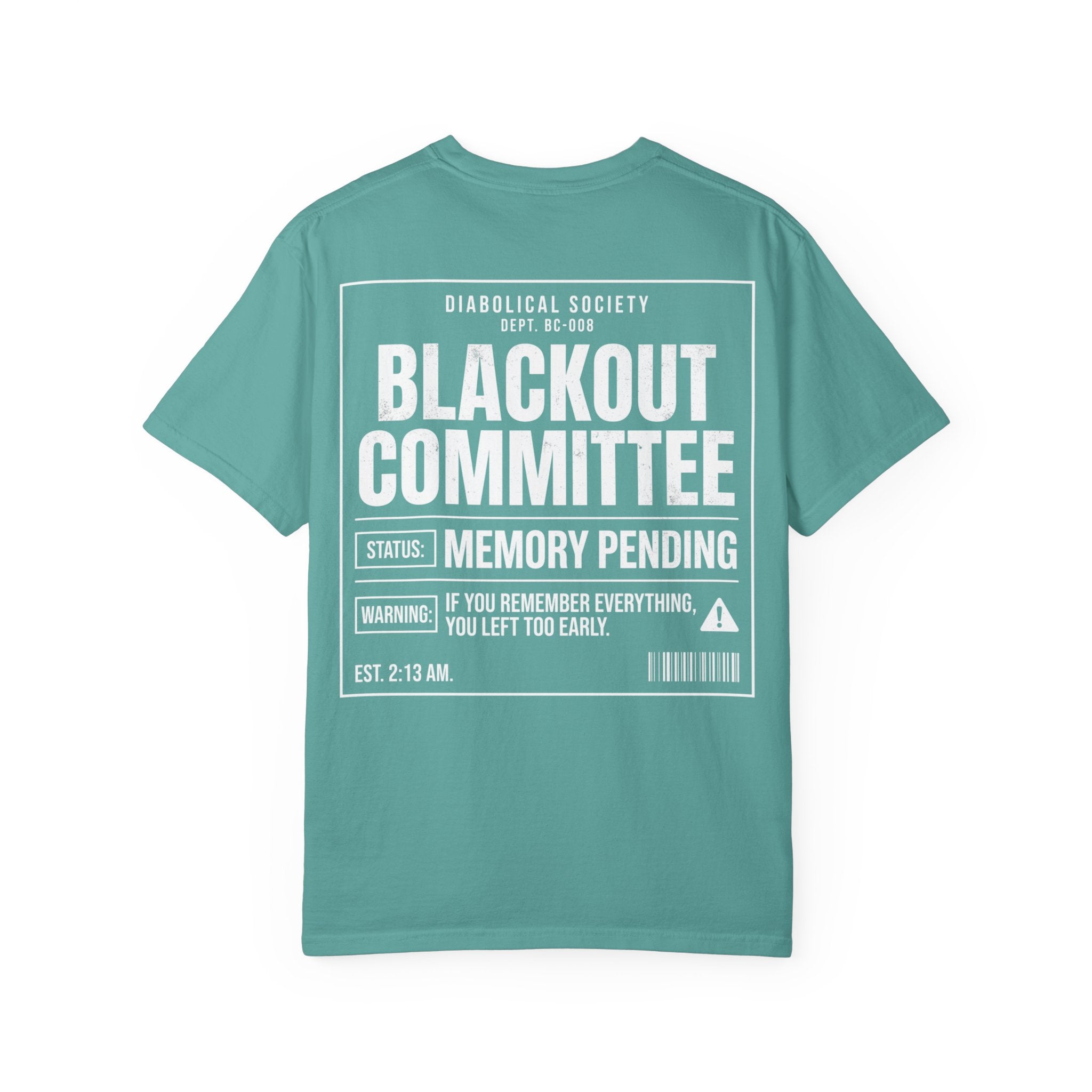 Blackout Committee T-Shirt — 'Diabolical Society' Graphic Tee