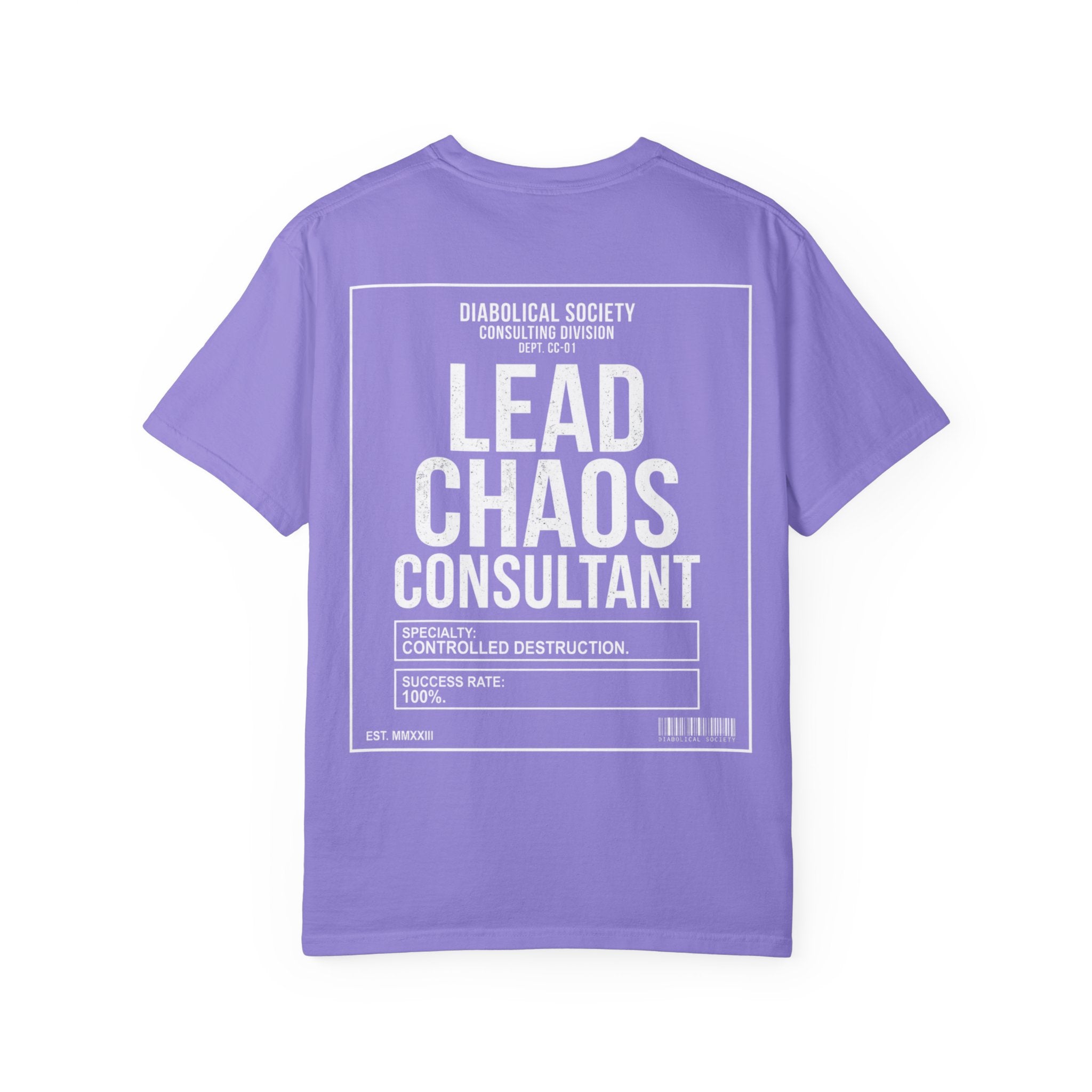 Lead Chaos Consultant T-Shirt — "Diabolical Society" Graphic Tee