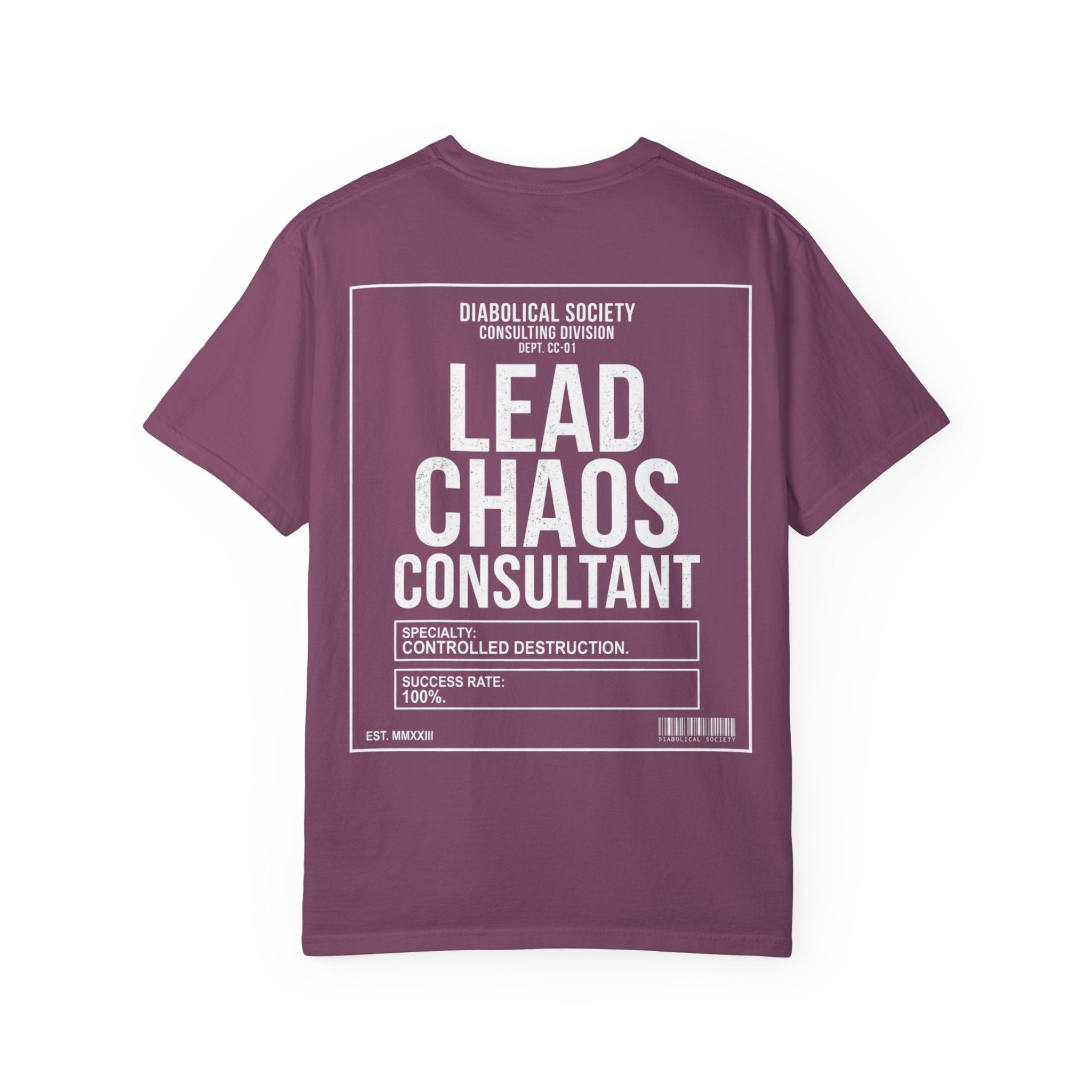 Lead Chaos Consultant T-Shirt — "Diabolical Society" Graphic Tee