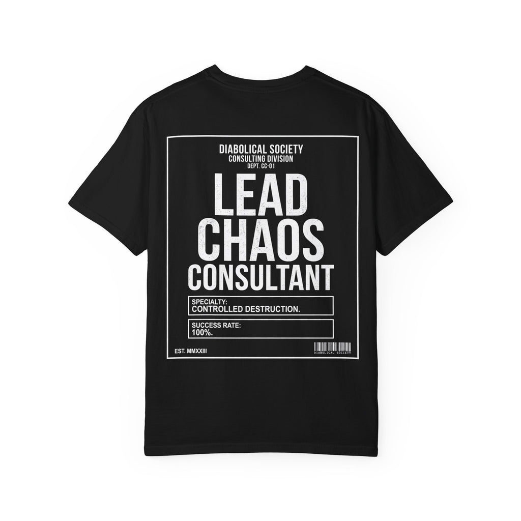 Lead Chaos Consultant T-Shirt — "Diabolical Society" Graphic Tee